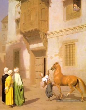 rome - Marchand de chevaux Cairne Arabe Jean Léon Gérôme